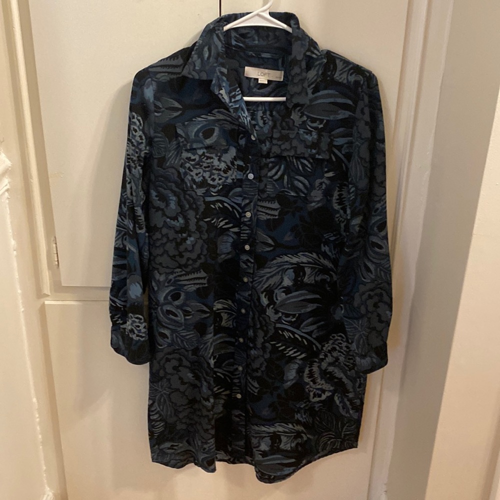 Loft small petite button up dress